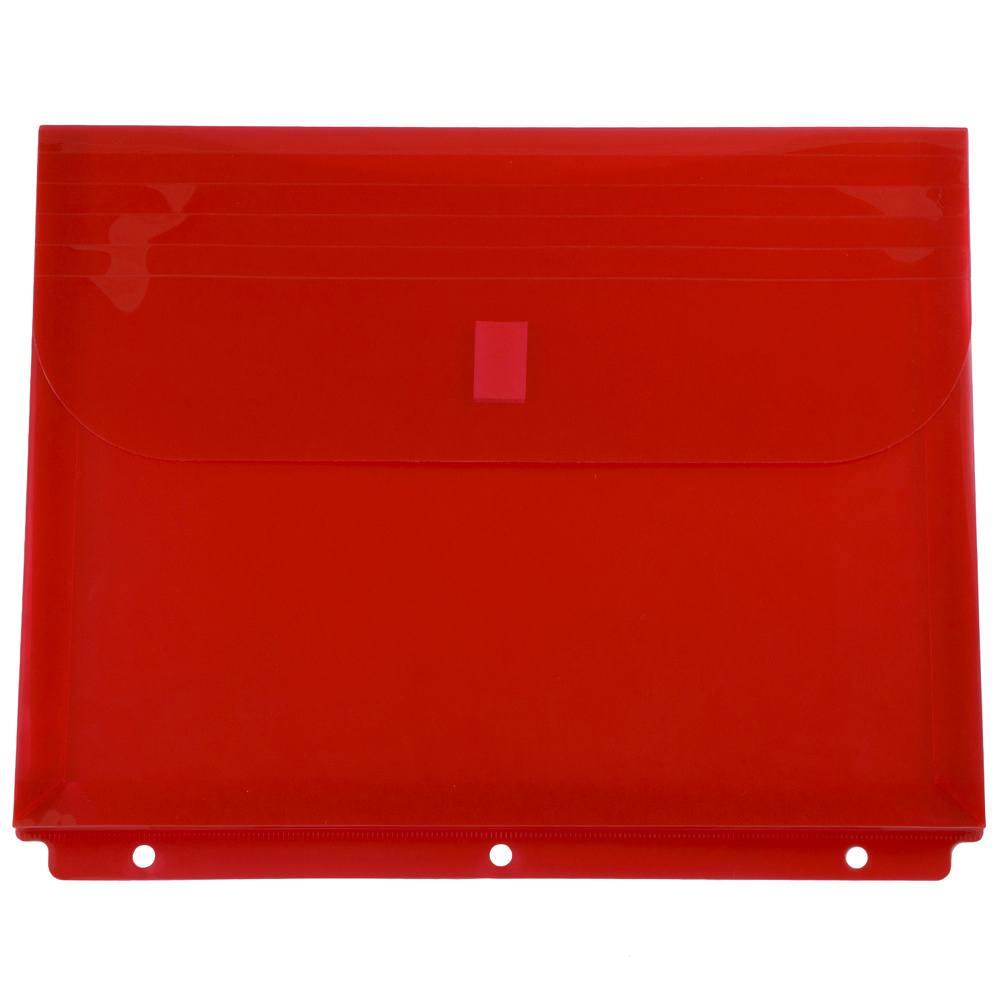 JAM Paper Red Plastic 3 Hole Punch Binder Envelopes - A2 Size, 9.5 x 11.5  with 1 Inch Expansion - 12/Pack - Specialty Envelopes in the Envelopes  department at